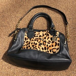 Genuine Leather Audrey Brooke Cheetah Satchel